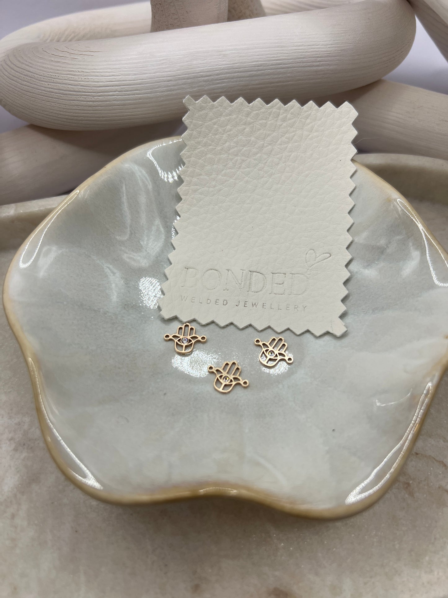 Gold Filled Hamsa Connector