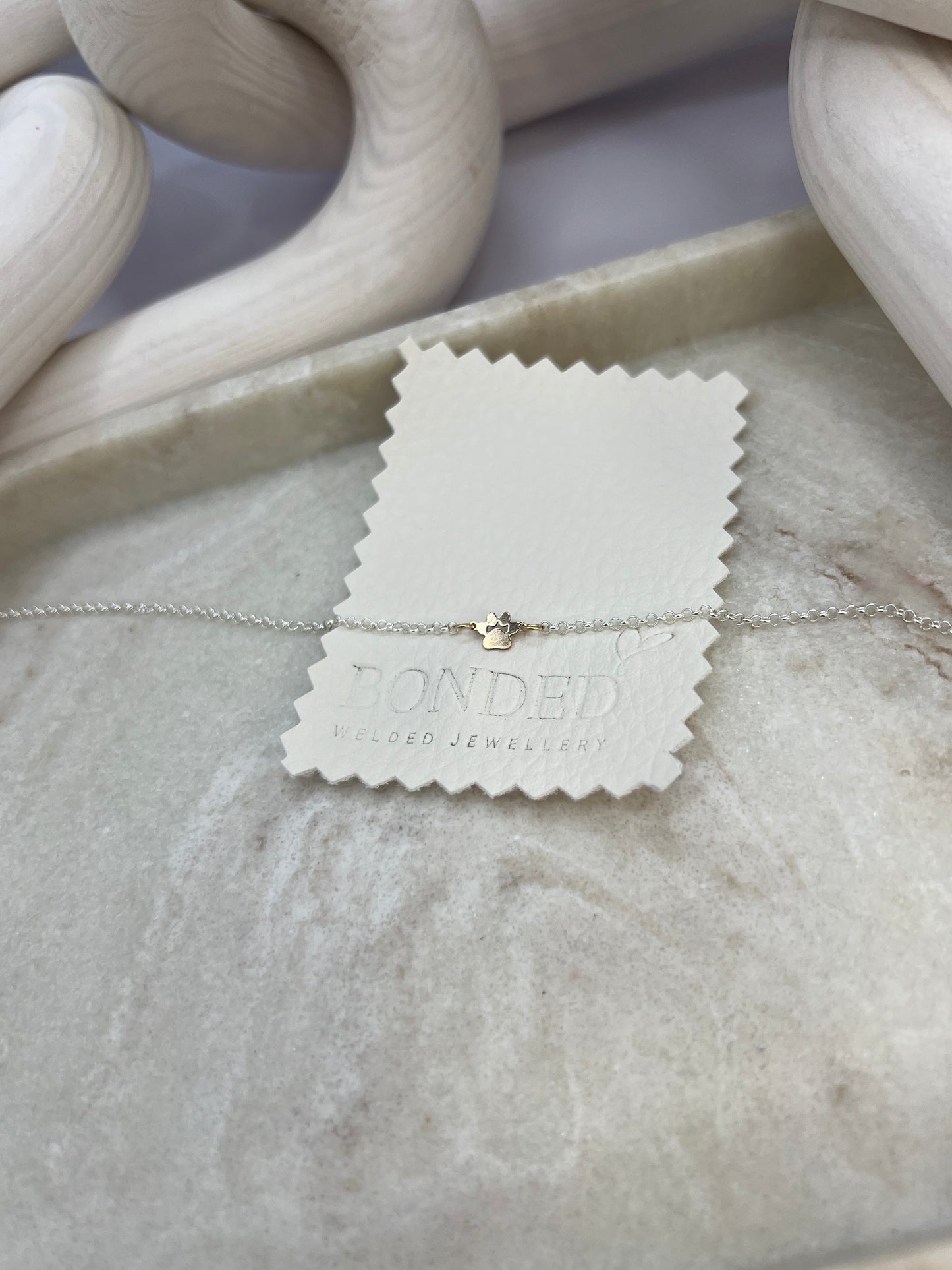 Gold Filled Micro Paw Print Connector