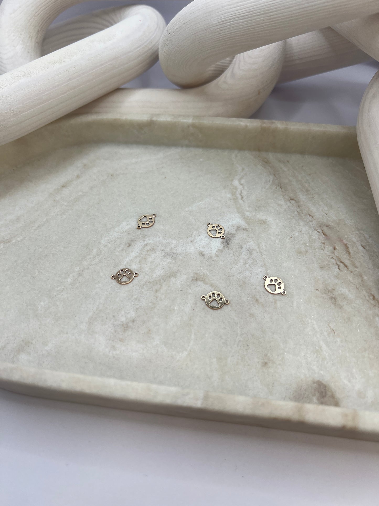 Gold Filled Paw Print Circle Connector