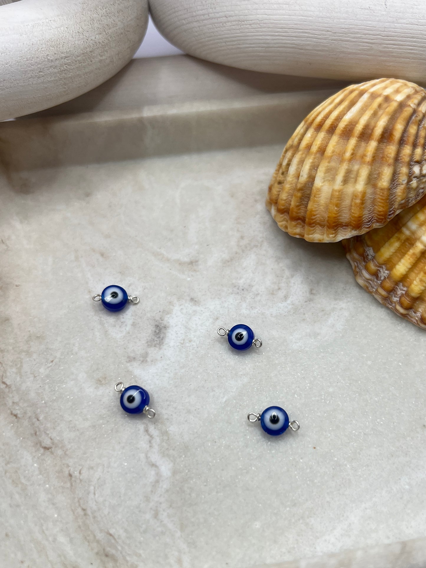 NEW STYLE Sterling Silver Blue Evil Eye Connector
