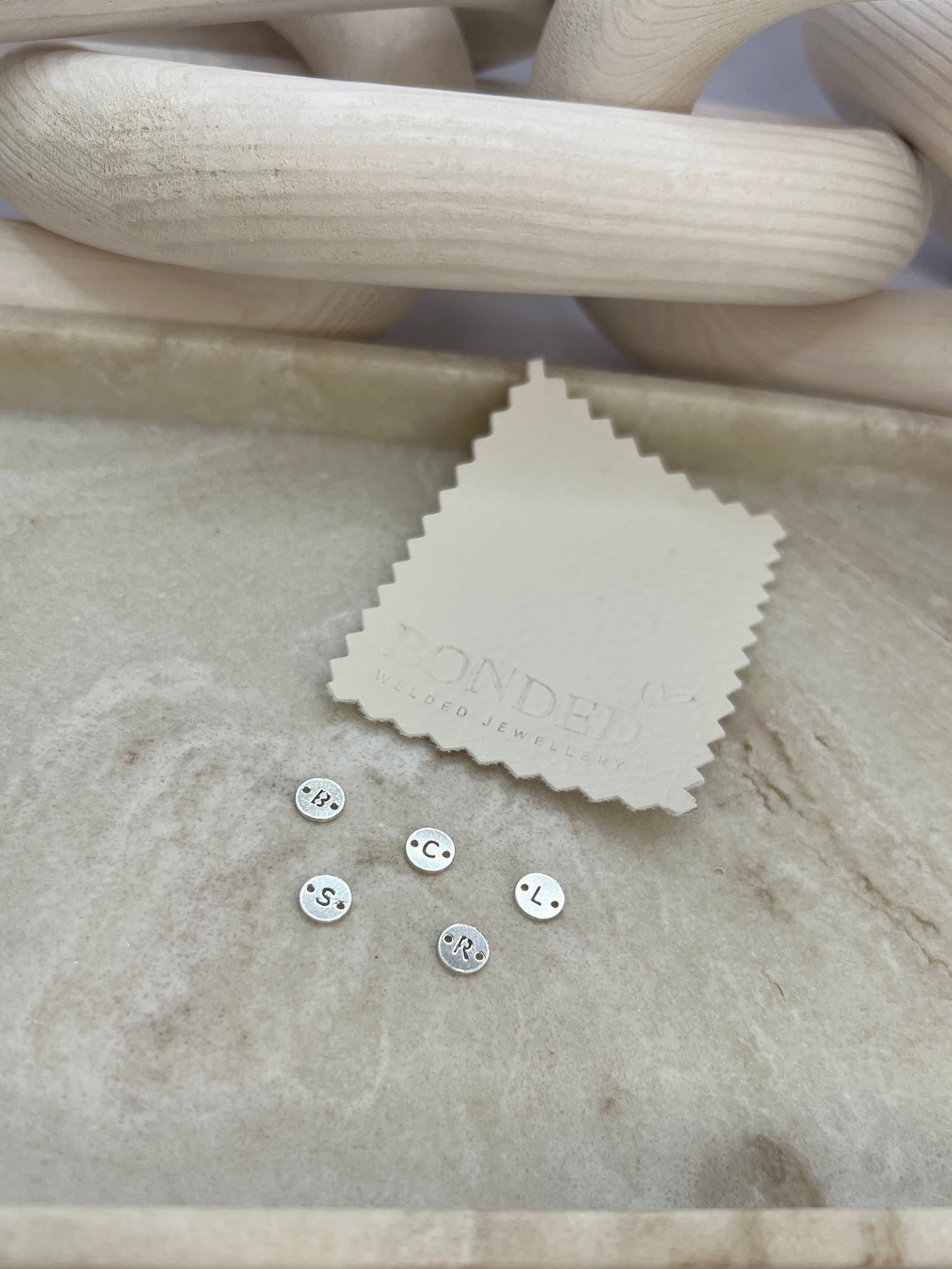 Sterling Silver Initial Disc Connector