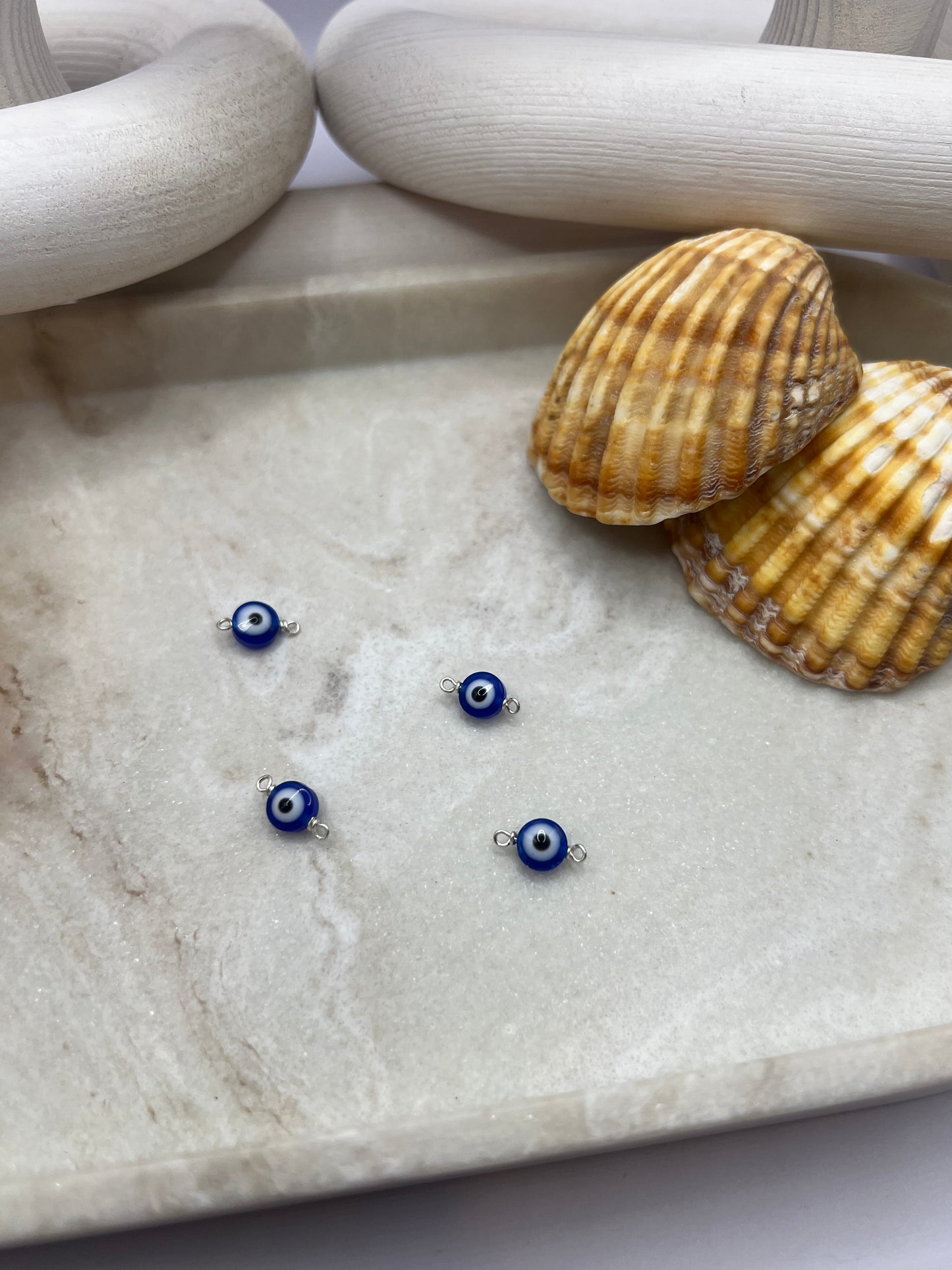 NEW STYLE Sterling Silver Blue Evil Eye Connector