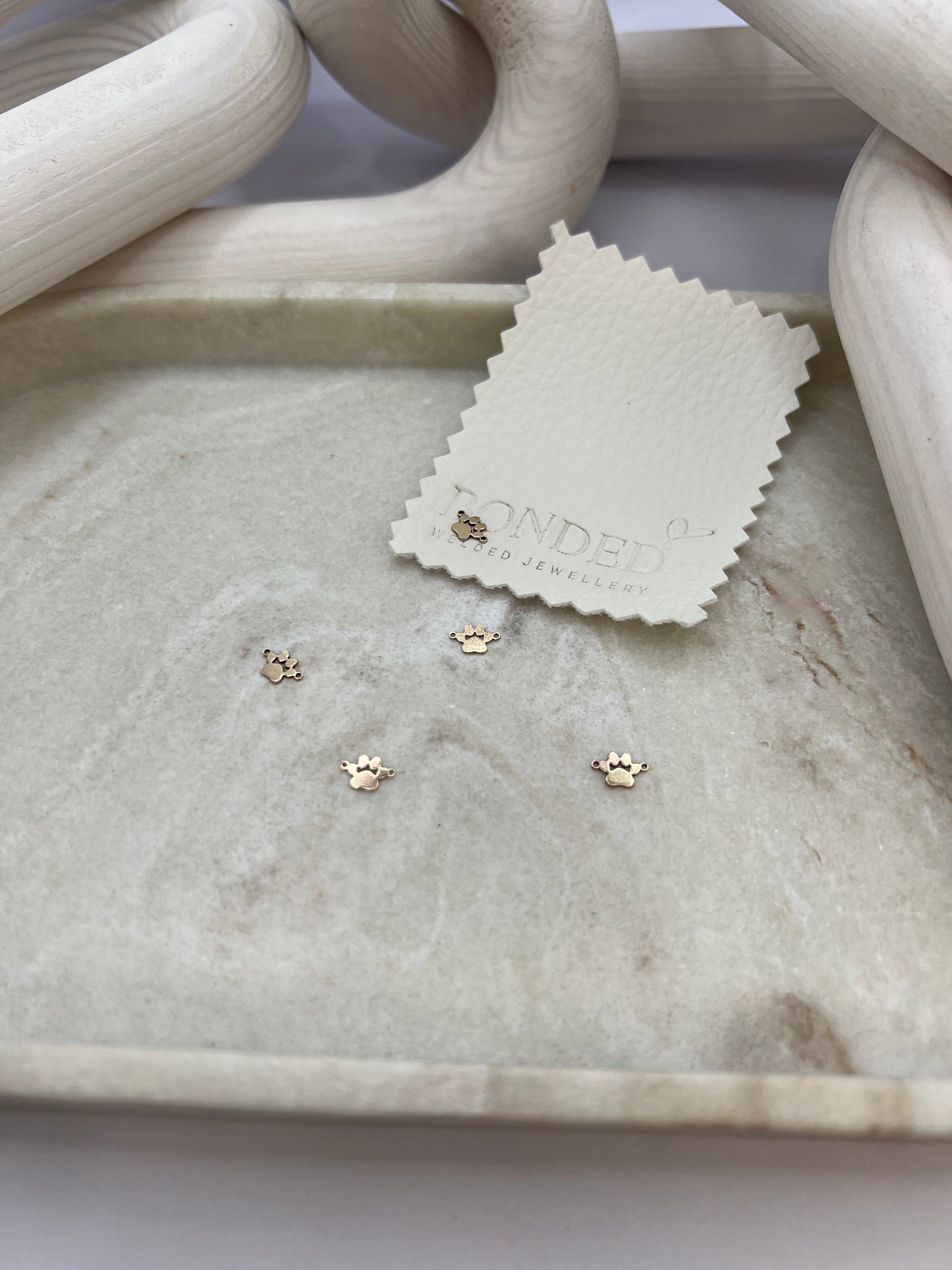 Gold Filled Micro Paw Print Connector