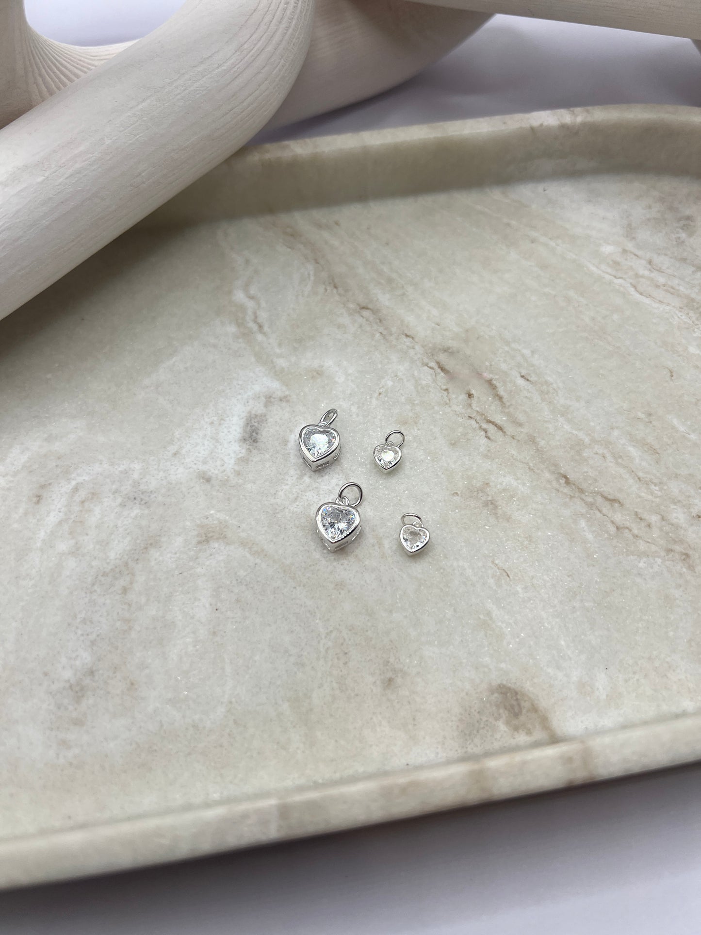 *NEW* Sterling Silver Zirconia Heart Charm (Large)