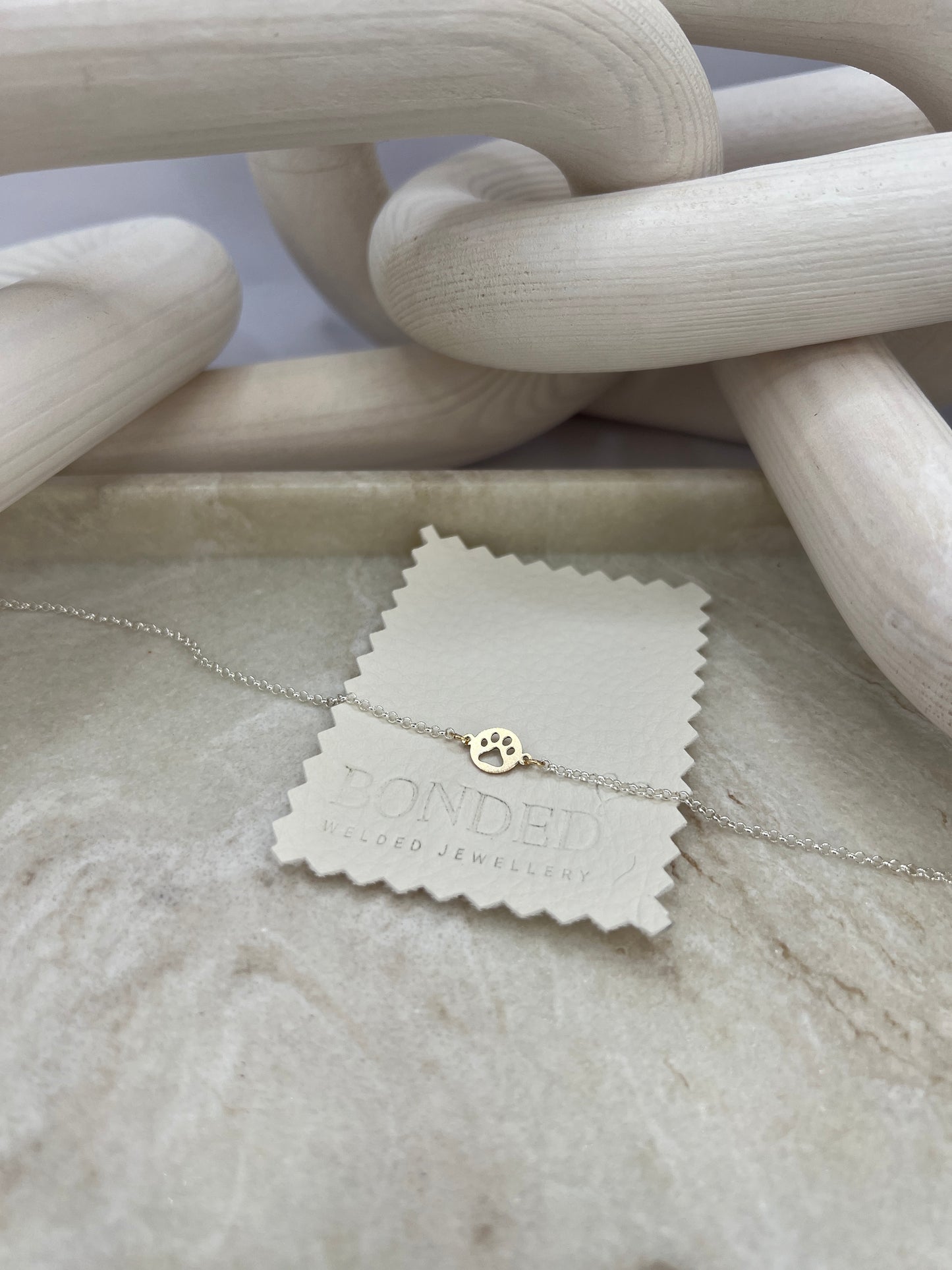 Gold Filled Paw Print Circle Connector