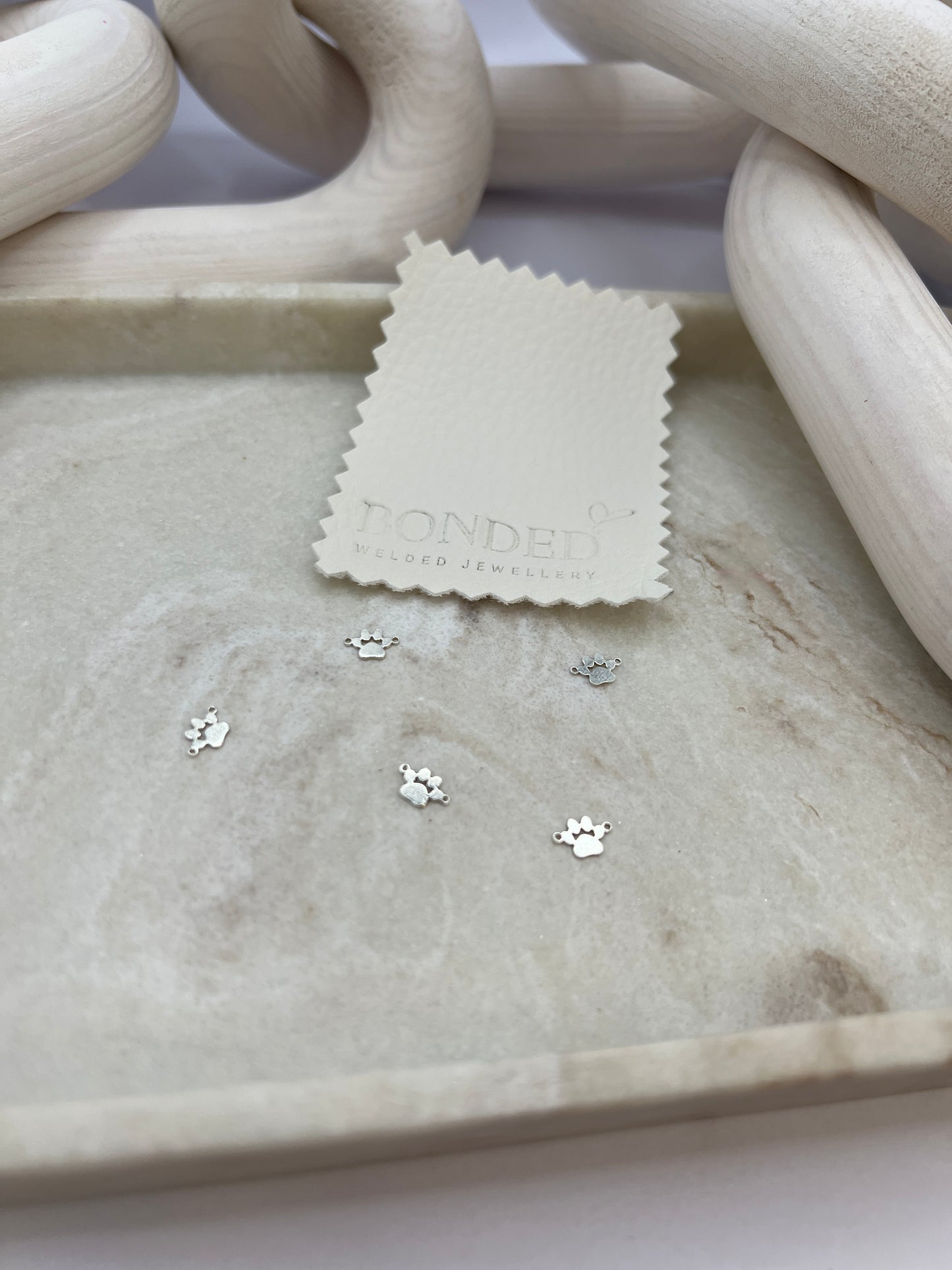 Sterling Silver Paw Print Micro Connector