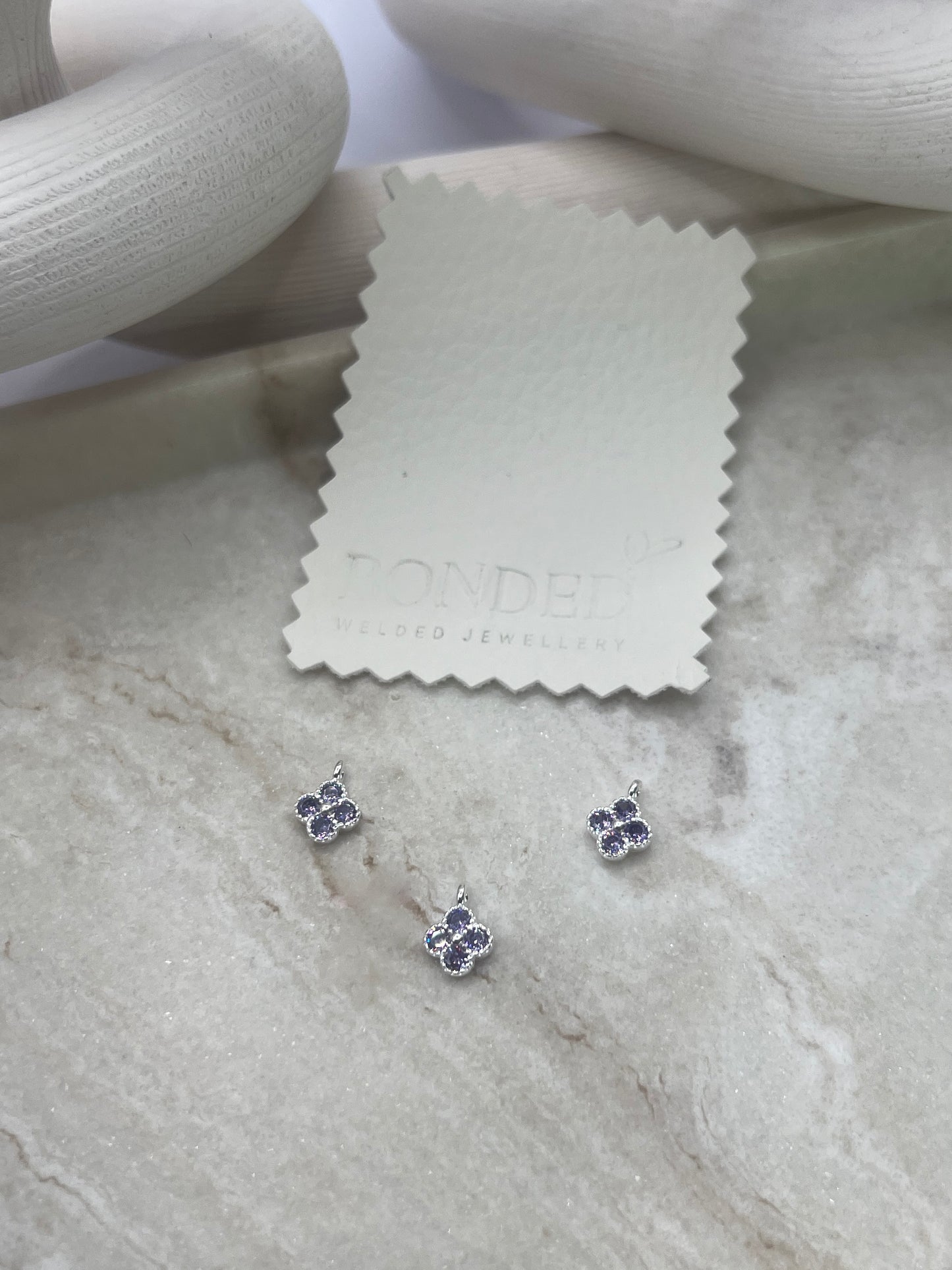 *NEW* Sterling Silver Purple Zircon Flower Charm