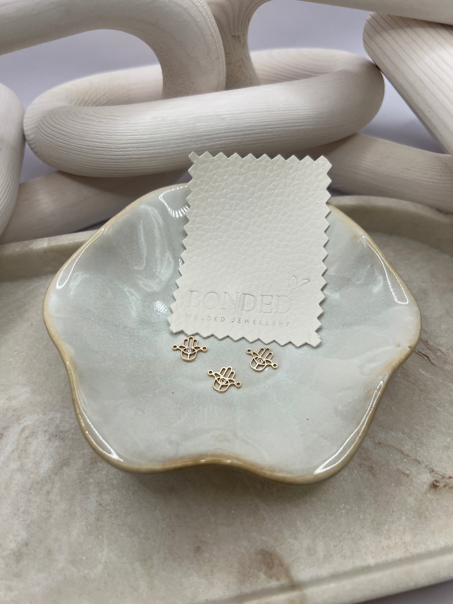 Gold Filled Hamsa Connector