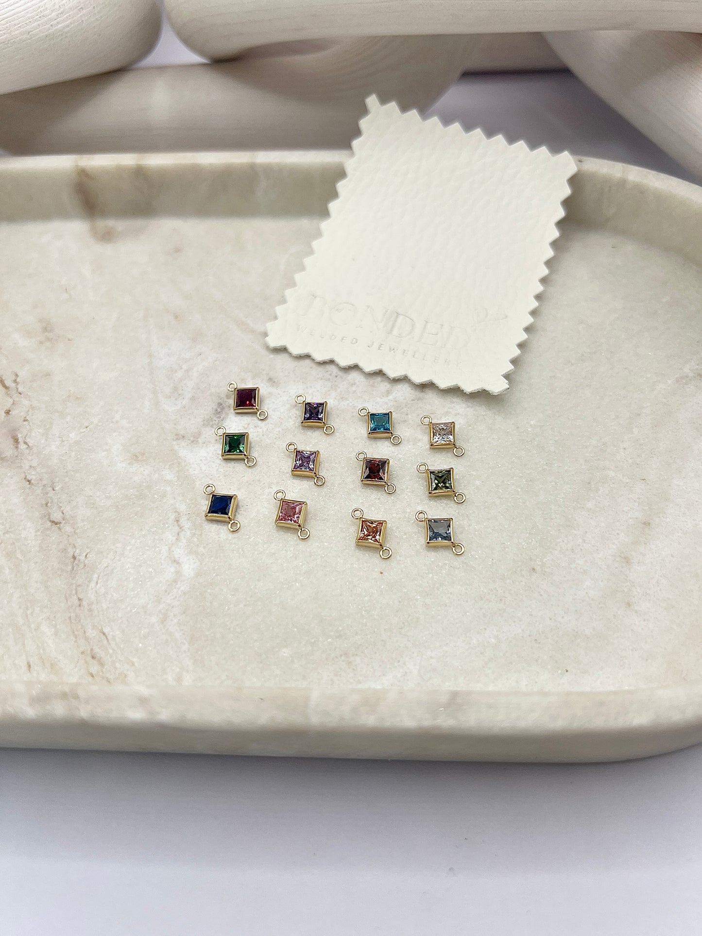 Gold Filled Birthstone Rhombus Connector