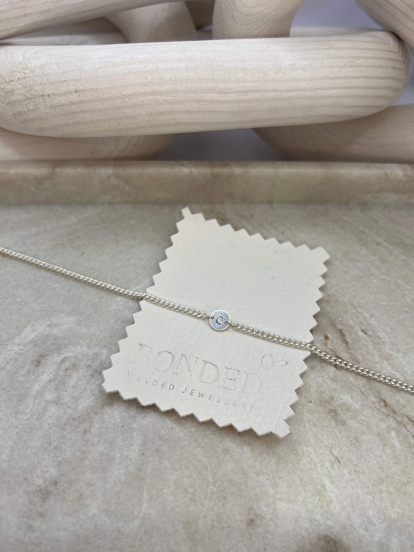 Sterling Silver Initial Disc Connector