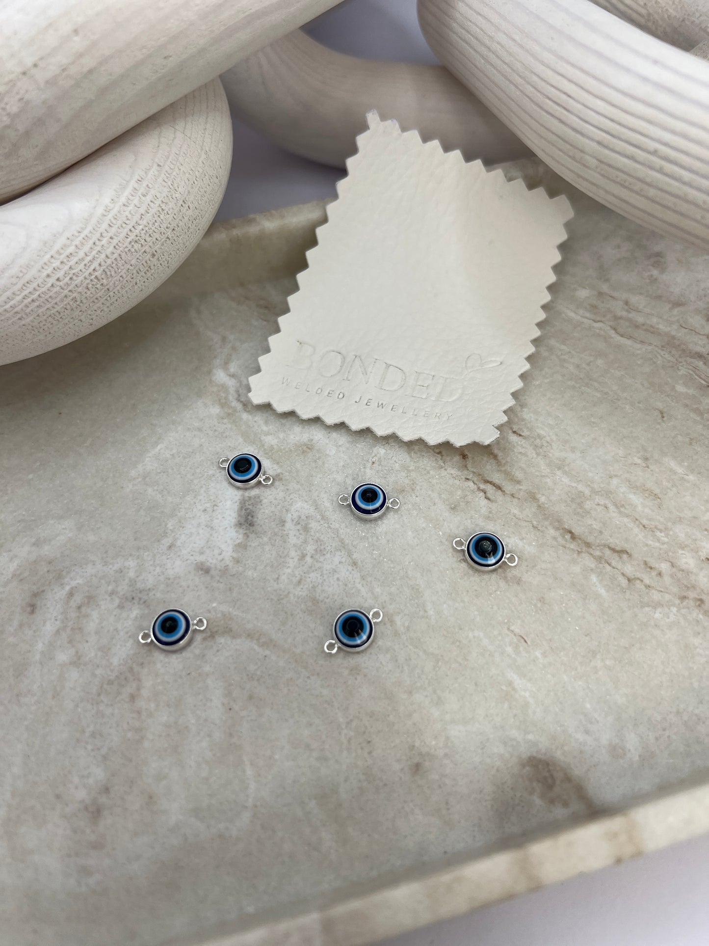 Sterling Silver Blue Evil Eye Connector