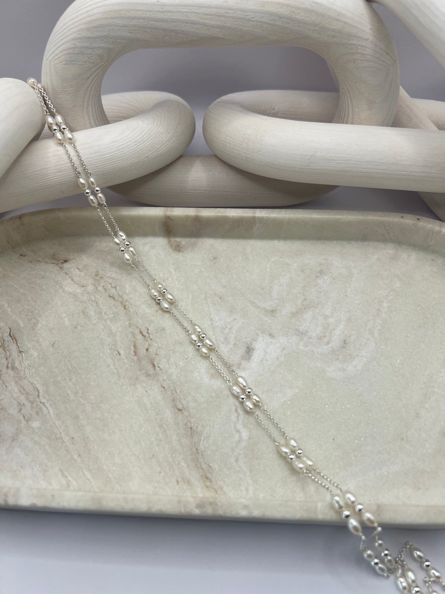 *NEW*Sterling Silver Luxe Chain with Freshwater Pearls (silver beads)