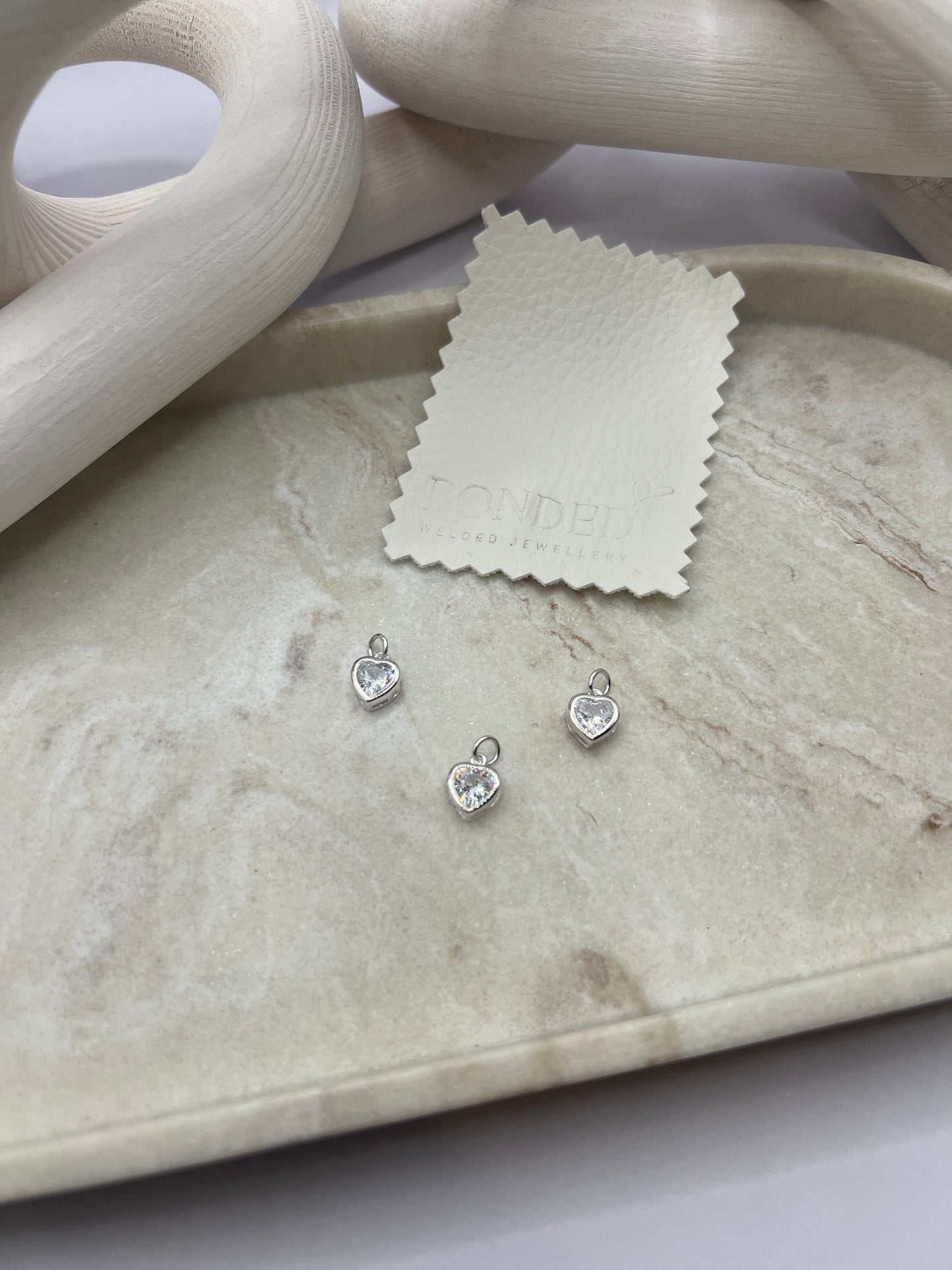 *NEW* Sterling Silver Zirconia Heart Charm (Large)
