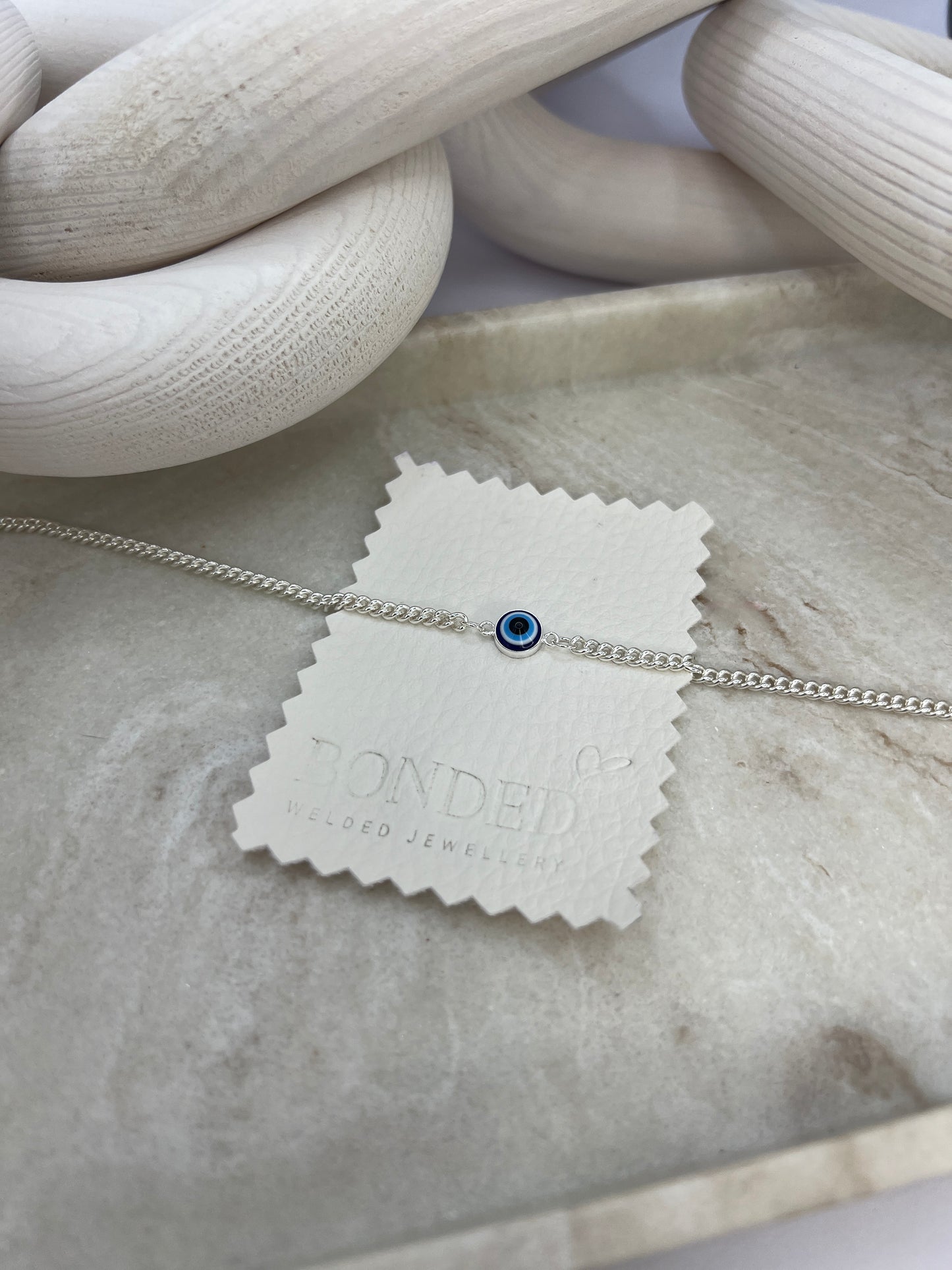 Sterling Silver Blue Evil Eye Connector
