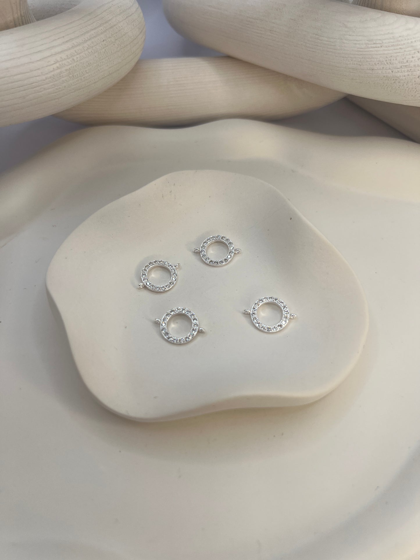 *NEW* Sterling Silver Circle Crystal Connector