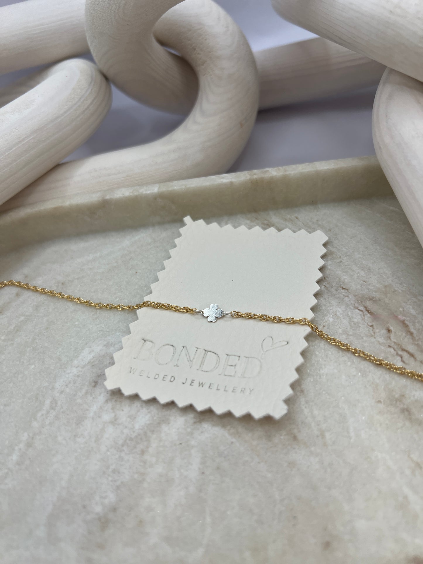 Sterling Silver Micro Clover Connector