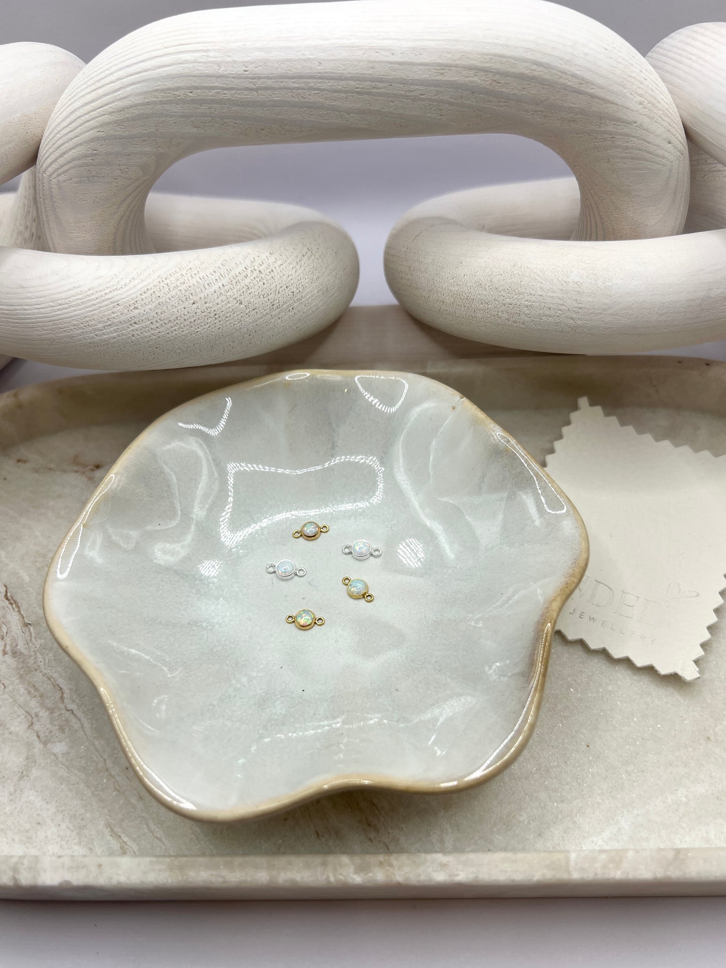 *NEW* Gold Filled White Opal Connector