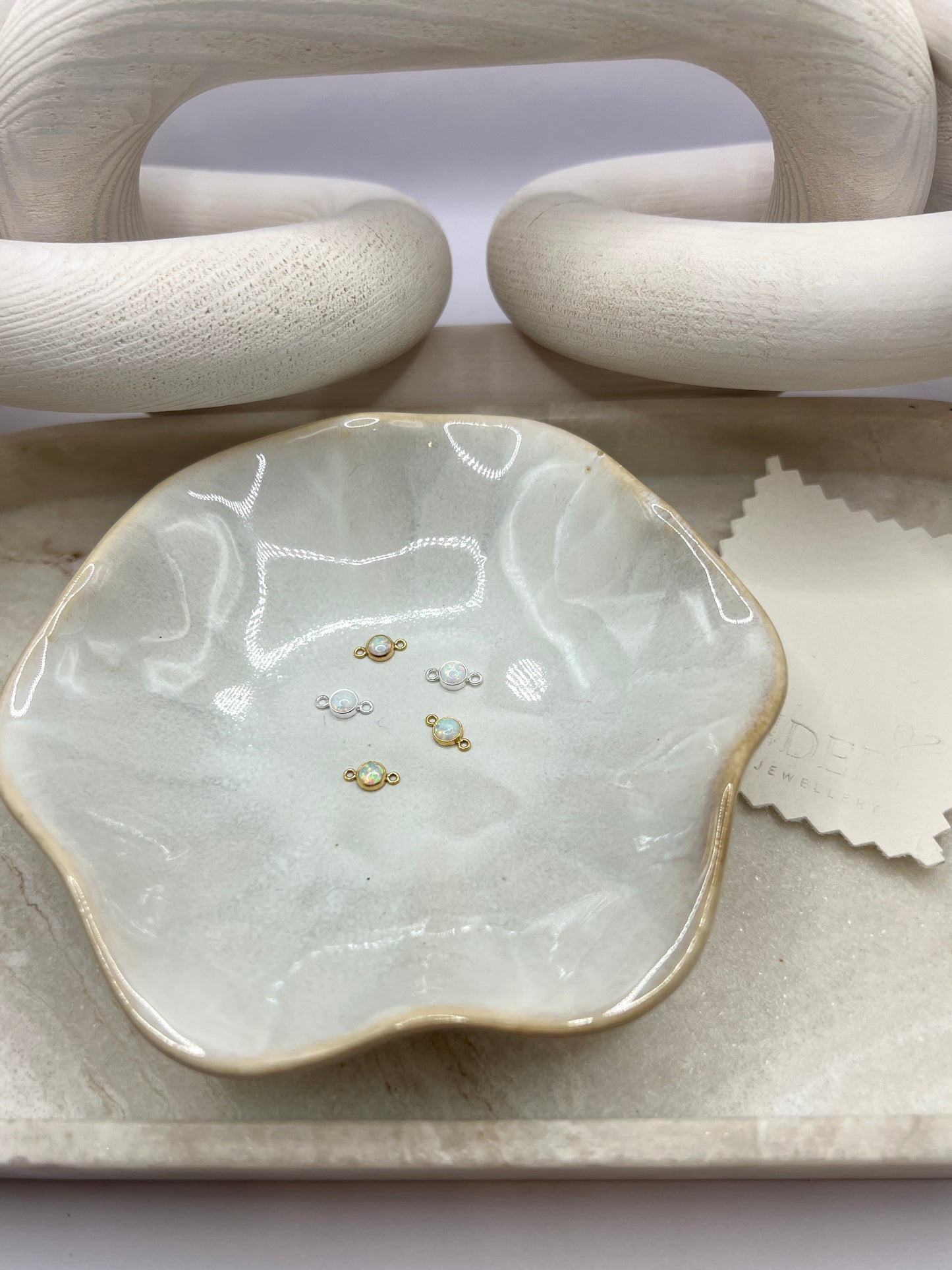 *NEW* Gold Filled White Opal Connector