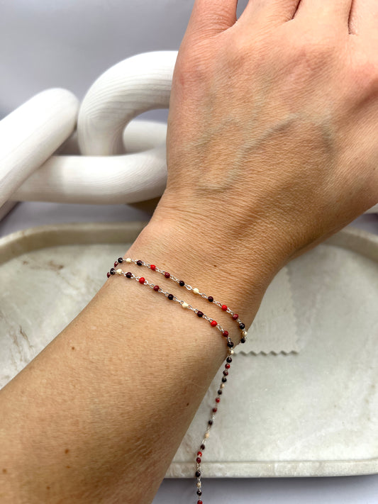 *NEW* 1.5mm Sterling Silver Dark Cherry Chocolate Chain