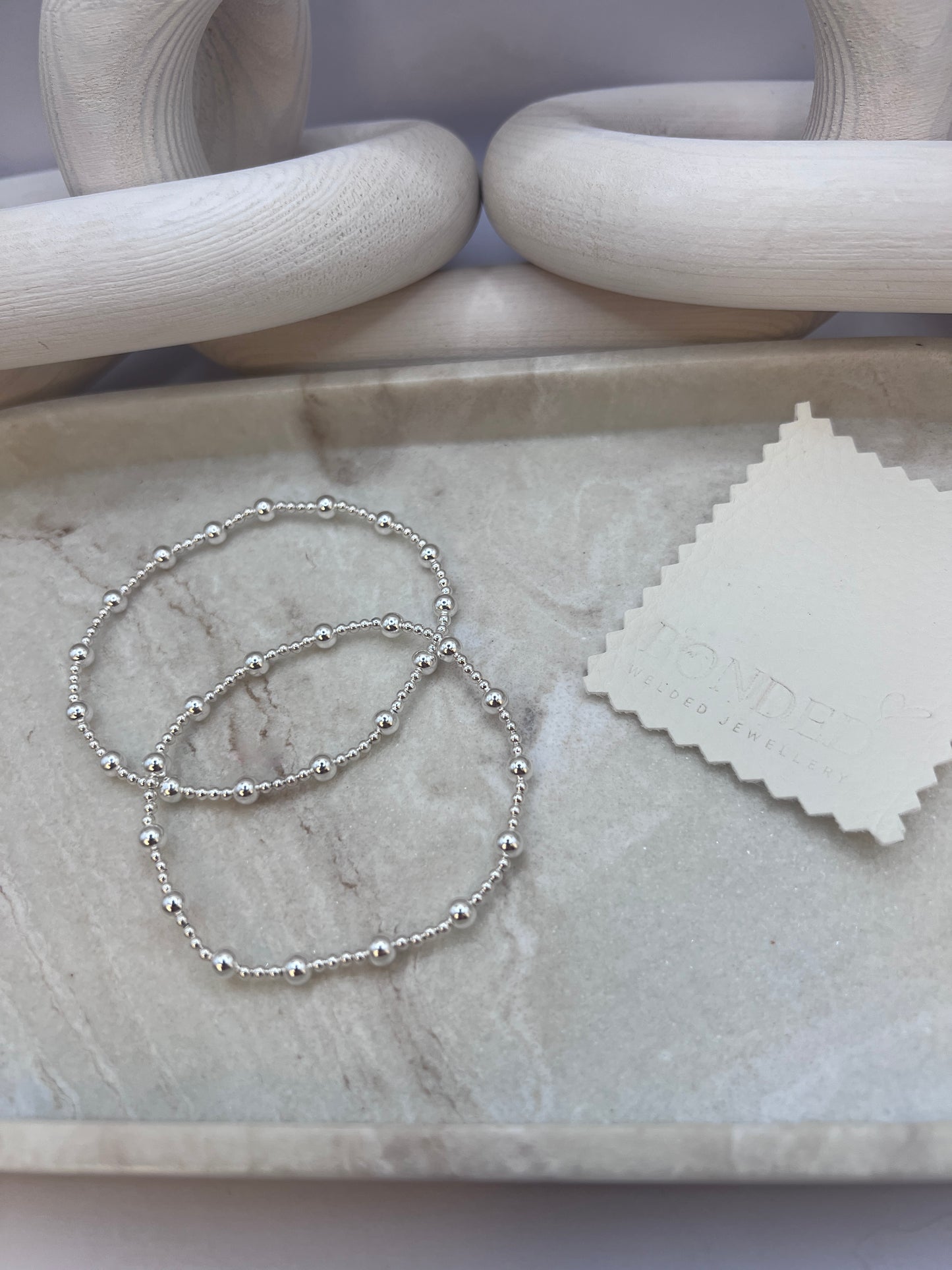 *NEW DESIGN* Sterling Silver Beaded Bracelet