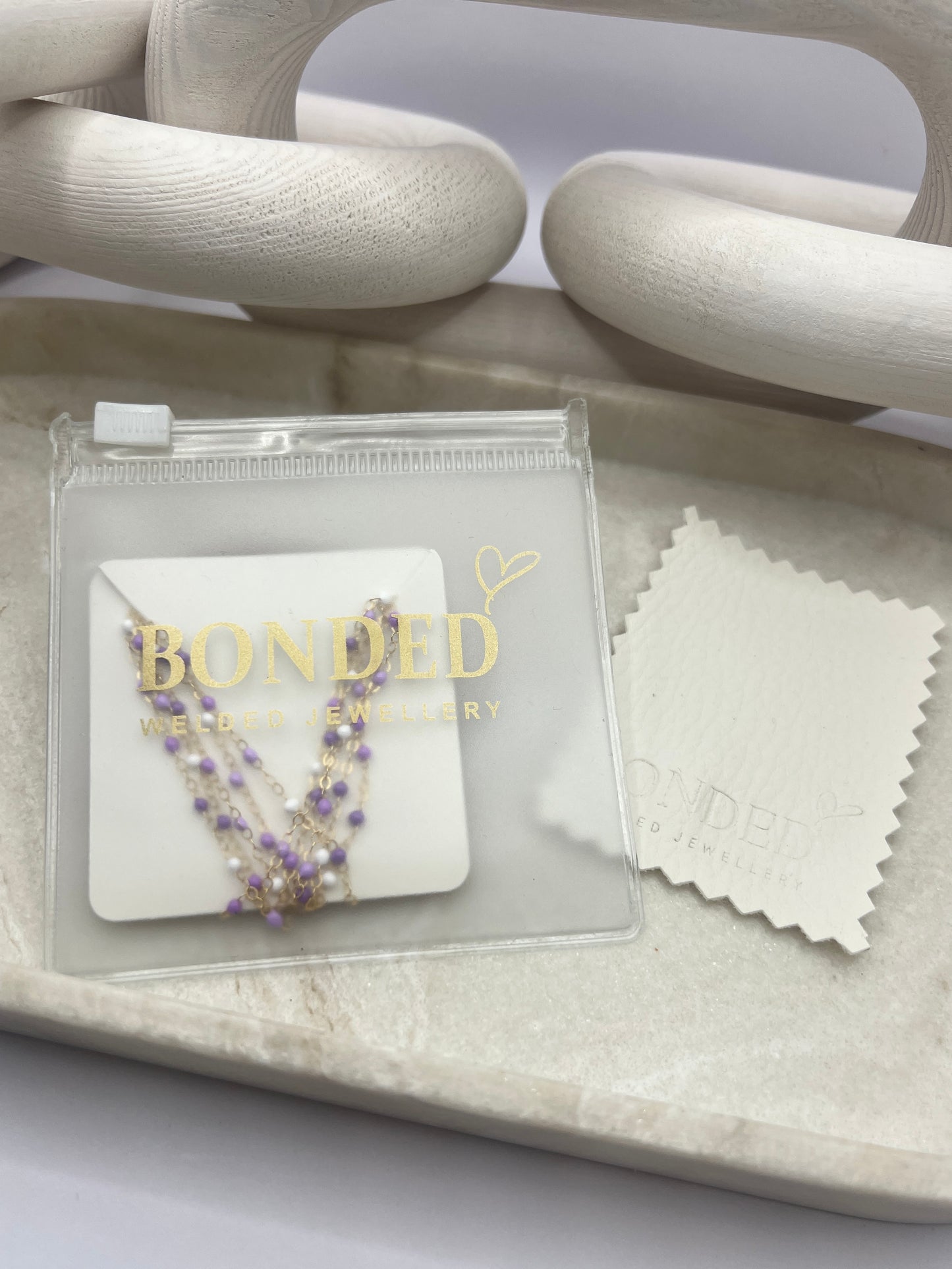 1.5mm Lavender Enamel Cable Chain - Gold Filled
