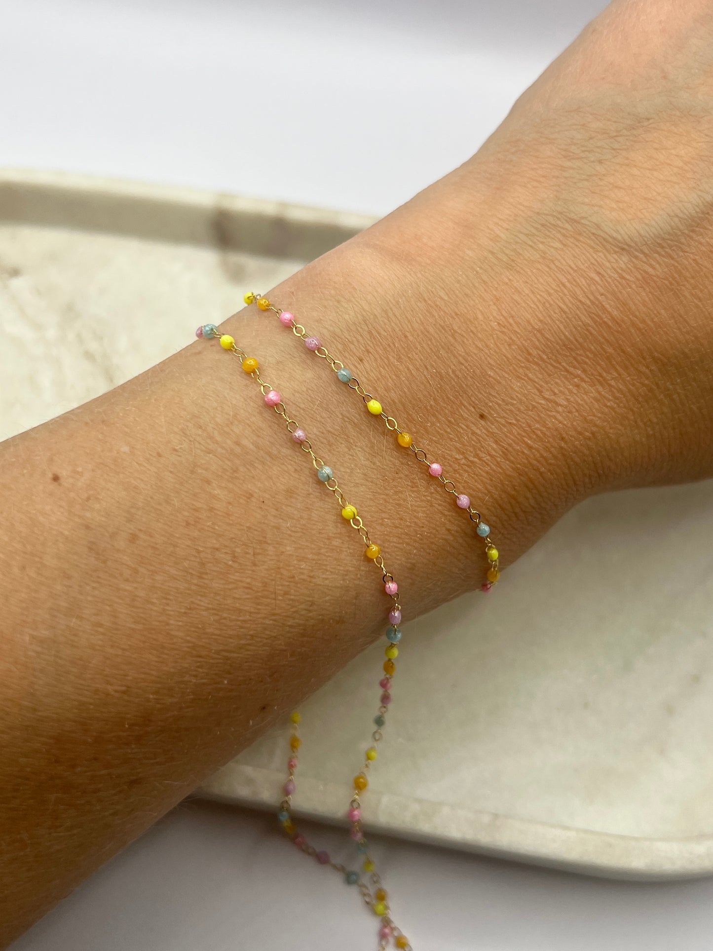 1.5mm Candy Enamel Cable Chain - Gold Filled