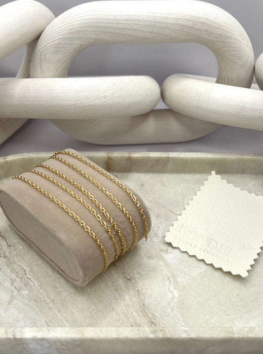 Gold Filled 1.63mm Rope chain