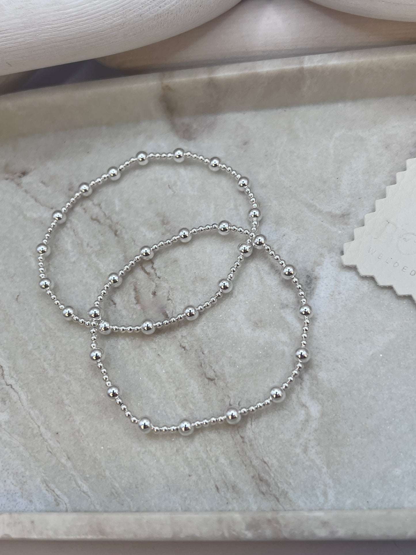 *NEW DESIGN* Sterling Silver Beaded Bracelet