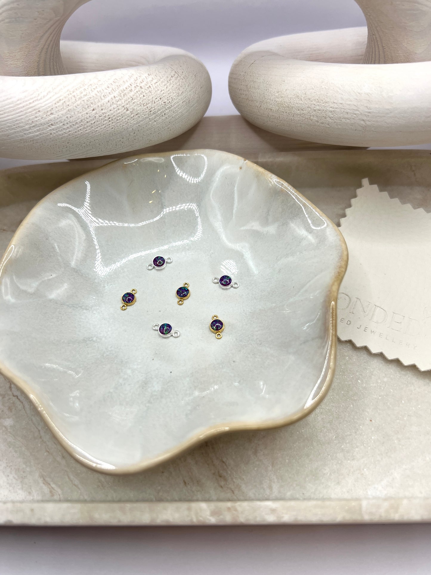 *NEW* Sterling Silver Amethyst Opal Connector