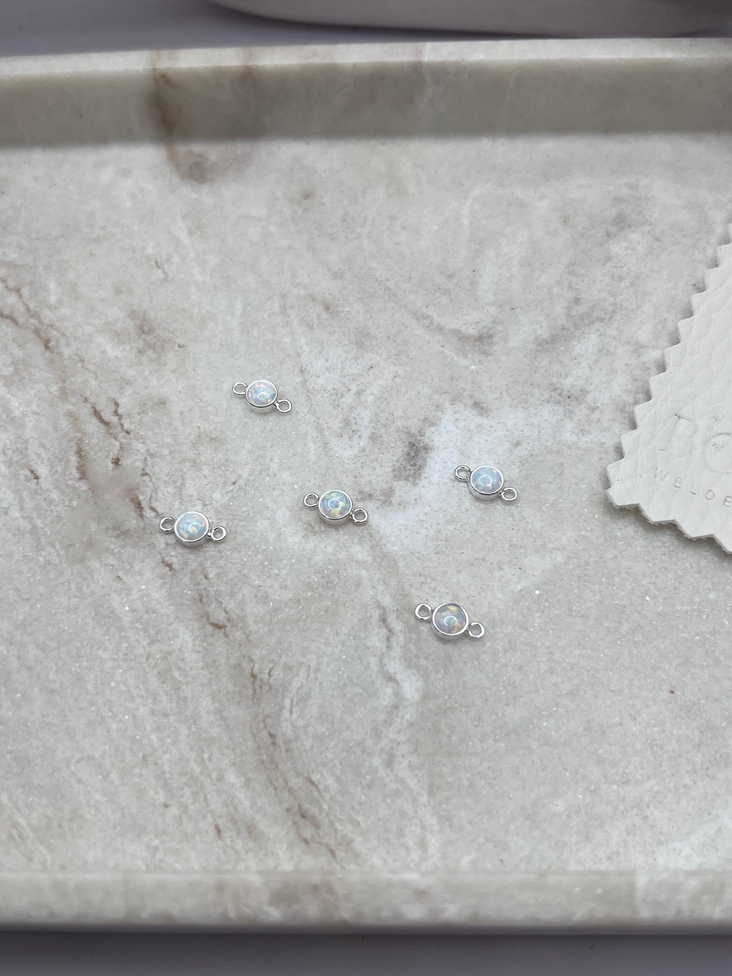 * NEW* Sterling Silver White Opal Connector