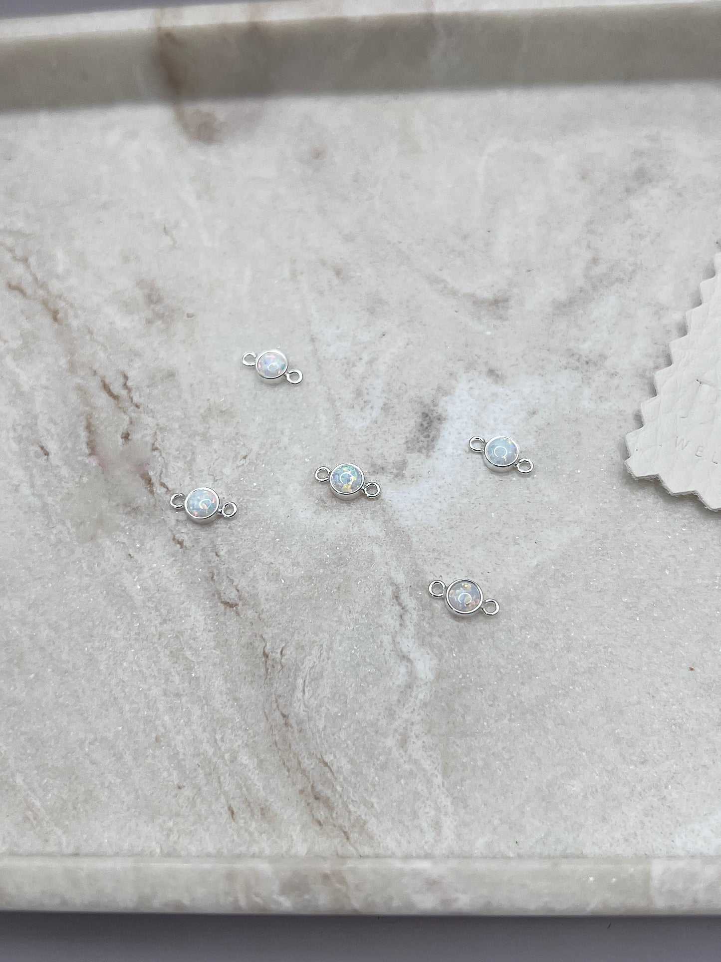 * NEW* Sterling Silver White Opal Connector