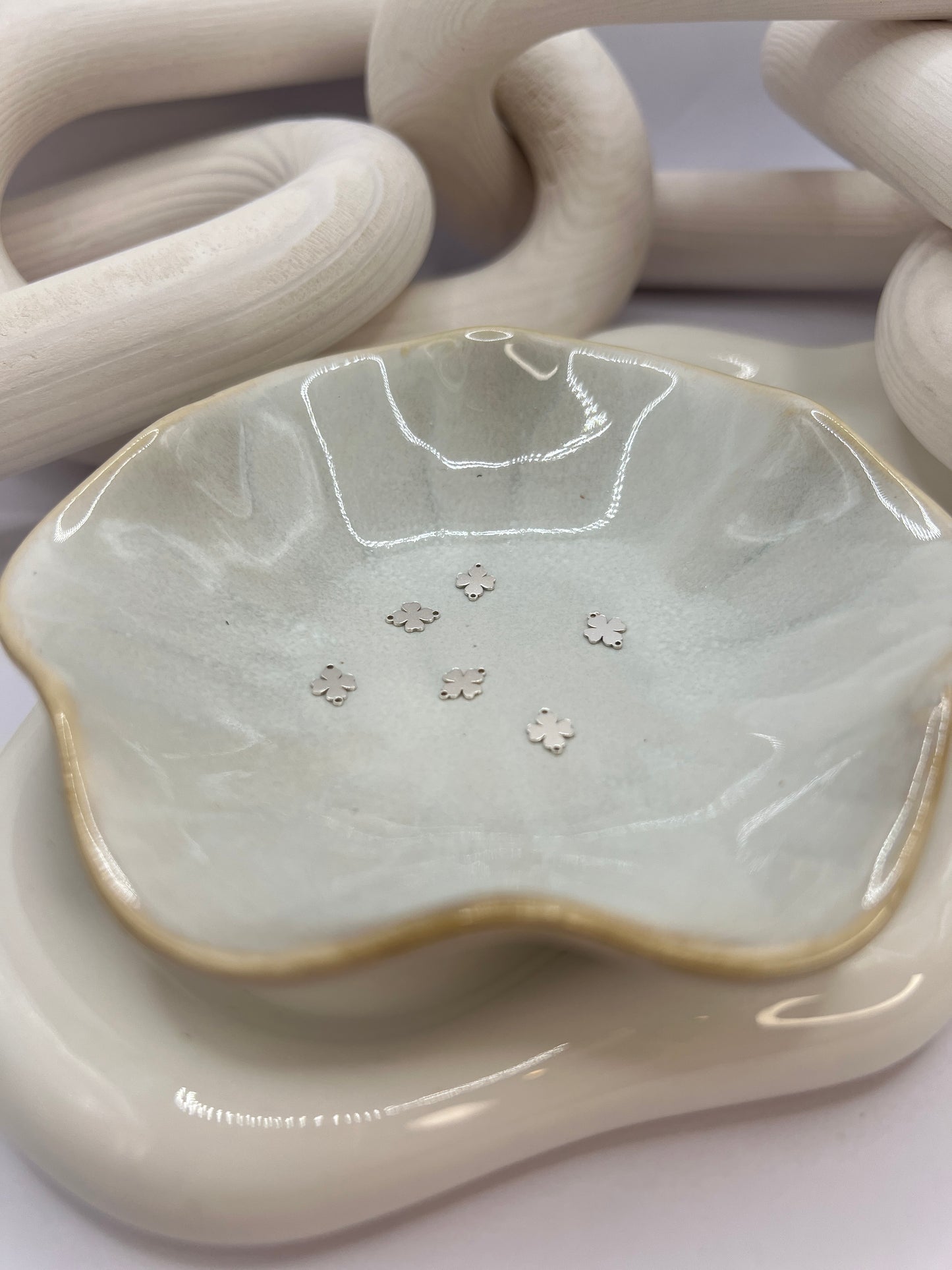 Sterling Silver Micro Clover Connector
